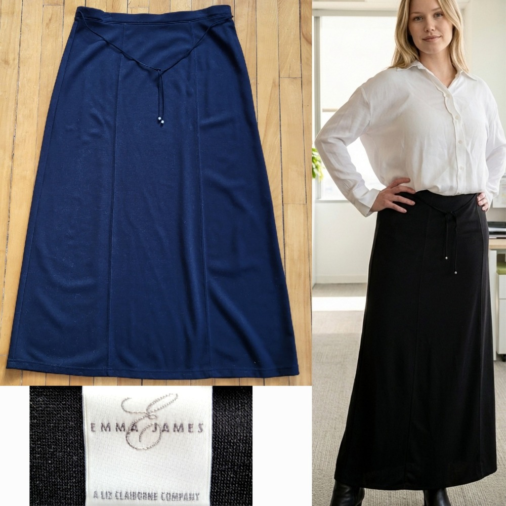 Emmaβ James Liz Claiborne Black Maxi Skirt